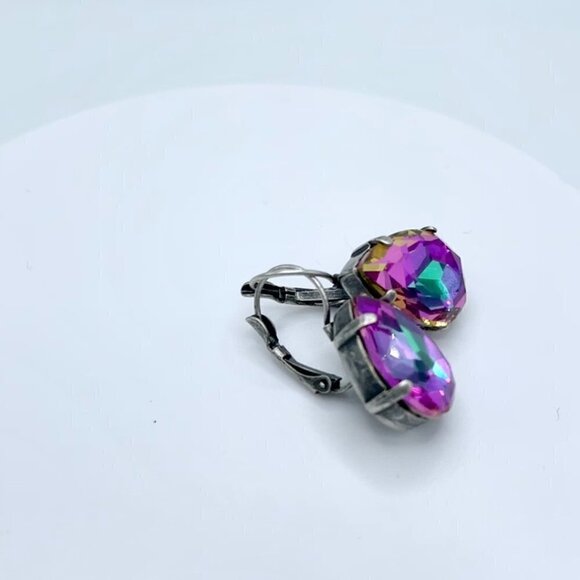 Pear Heliotrope Dangle Earrings 18x13mm - Handmade - Picture 6 of 9